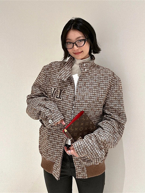 ルイヴィトン ビーズ刺繍モノグラムベースボールジャージ