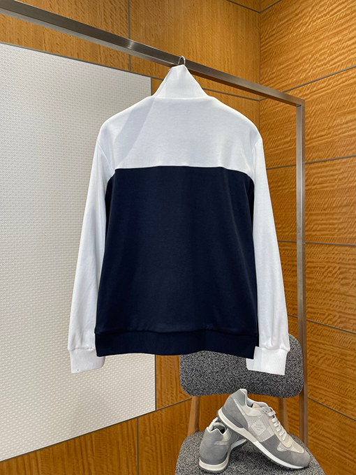 グッチ 刺繍入りカラーブロックスタンドカラージャケット