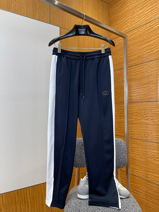 グッチコピー 刺繍入りカラーブロックドローストリングスウェットパンツ