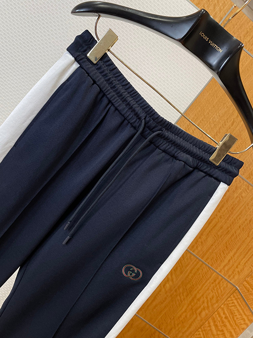 グッチコピー 刺繍入りカラーブロックドローストリングスウェットパンツ