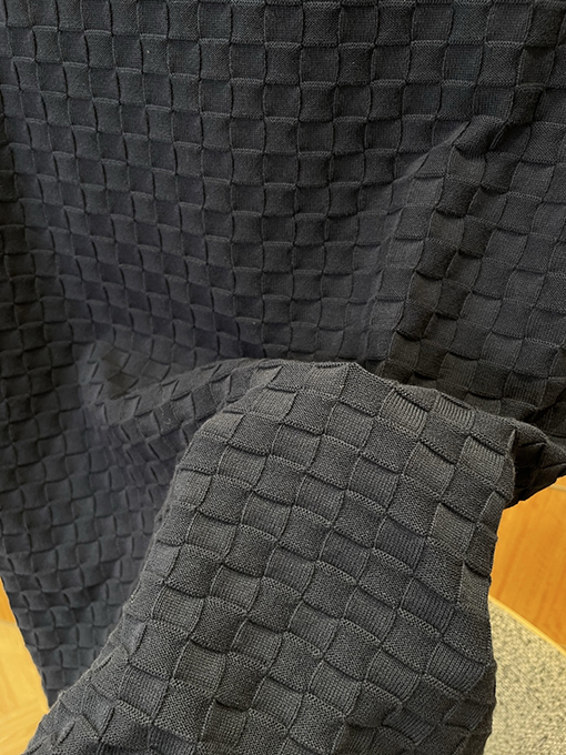 ルイヴィトンコピー LV.M SINCE 1854 刺繍チェック柄ジャカードニット半袖Tシャツ