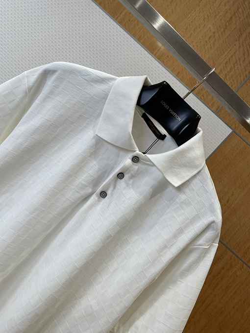 ルイヴィトン チェック柄ジャカード半袖ポロシャツ