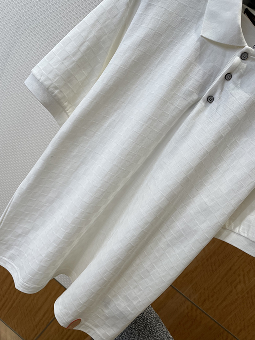 ルイヴィトン チェック柄ジャカード半袖ポロシャツ