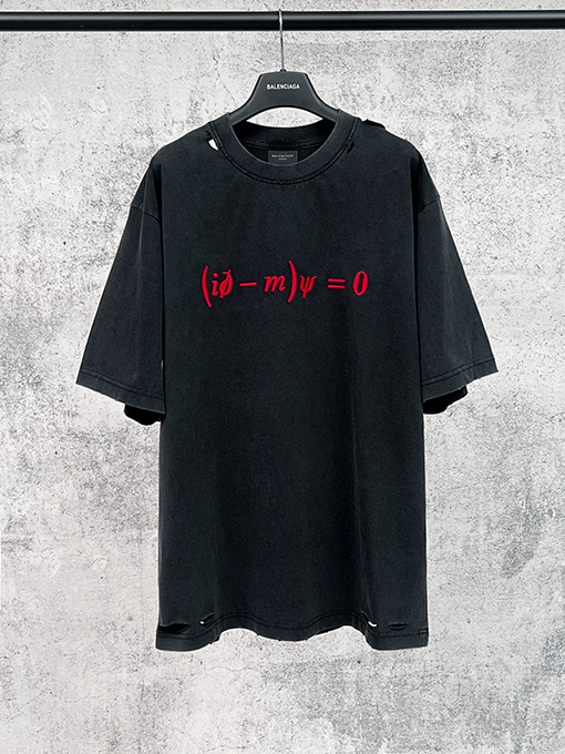 バレンシアガ ディラック方程式の刺繍りウォッシュとバックをした半袖 T シャツ