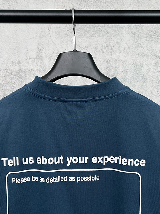 バレンシアガ スターロゴ刺繍の袖口ウォッシュとダメージをした半袖Tシャツ