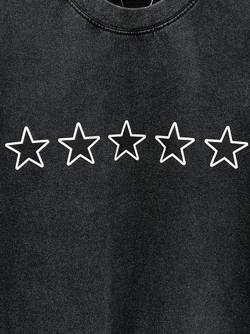 バレンシアガ スターロゴ刺繍の袖口ウォッシュとダメージをした半袖Tシャツ