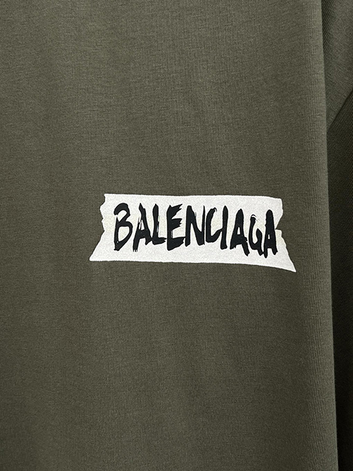 バレンシアガ BALENCIAGA マスキングテープダイレクトプリント ウォッシャブル ダメージ半袖Tシャツ