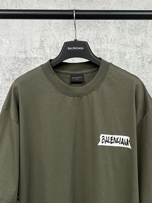 バレンシアガ BALENCIAGA マスキングテープダイレクトプリント ウォッシャブル ダメージ半袖Tシャツ