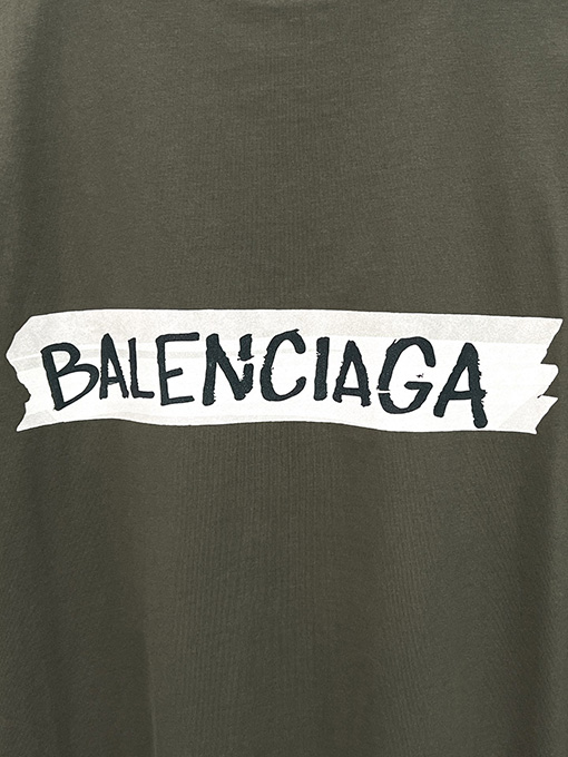バレンシアガ BALENCIAGA マスキングテープダイレクトプリント ウォッシャブル ダメージ半袖Tシャツ