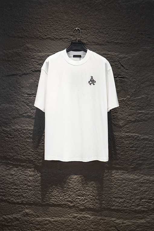 プラダ PRADA 着古したアップリケ刺繍の半袖Tシャツ