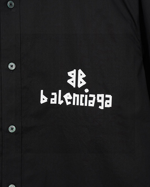 バレンシアガ Balenciaga WiFi バレンタインデー限定の蛍光カラーチェンジロゴプリント長袖ルーズフィットシャツ