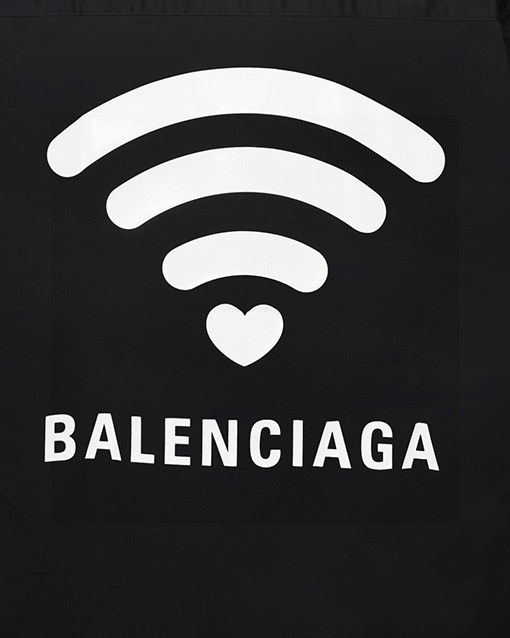 バレンシアガ Balenciaga WiFi バレンタインデー限定の蛍光カラーチェンジロゴプリント長袖ルーズフィットシャツ