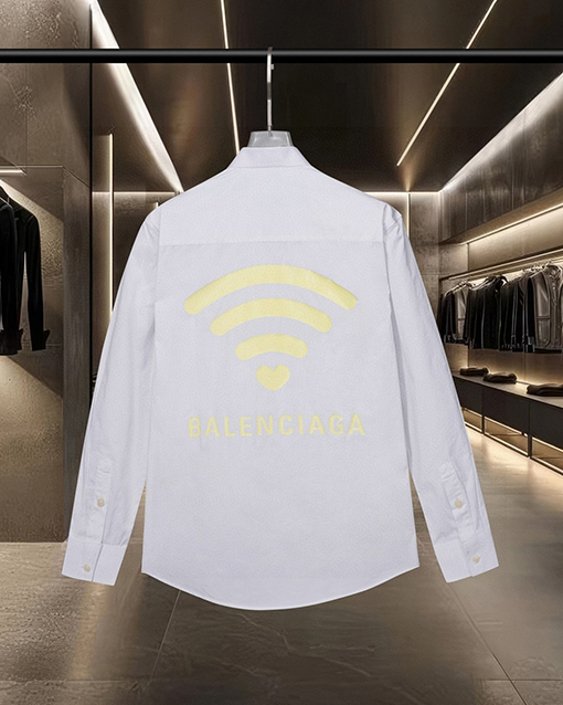 バレンシアガ Balenciaga WiFi バレンタインデー限定の蛍光カラーチェンジロゴプリント長袖ルーズフィットシャツ