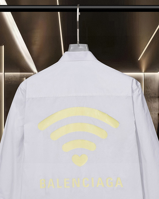 バレンシアガ Balenciaga WiFi バレンタインデー限定の蛍光カラーチェンジロゴプリント長袖ルーズフィットシャツ