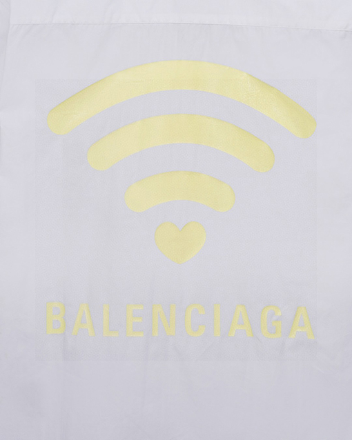 バレンシアガ Balenciaga WiFi バレンタインデー限定の蛍光カラーチェンジロゴプリント長袖ルーズフィットシャツ