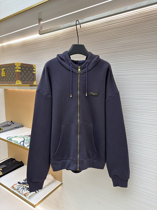 ルイヴィトン Louis Vuitton Paris ゴールドスタンプレザータグジップアップパーカー