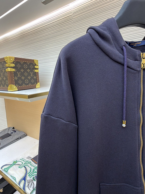 ルイヴィトン Louis Vuitton Paris ゴールドスタンプレザータグジップアップパーカー