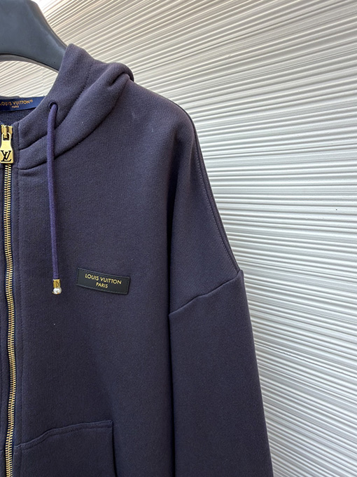 ルイヴィトン Louis Vuitton Paris ゴールドスタンプレザータグジップアップパーカー