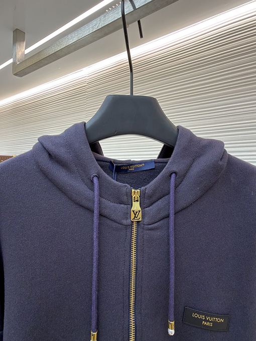 ルイヴィトン Louis Vuitton Paris ゴールドスタンプレザータグジップアップパーカー