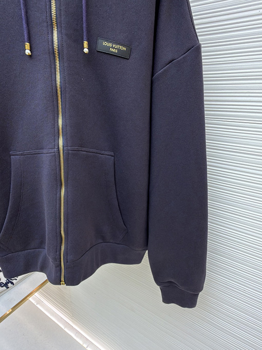 ルイヴィトン Louis Vuitton Paris ゴールドスタンプレザータグジップアップパーカー