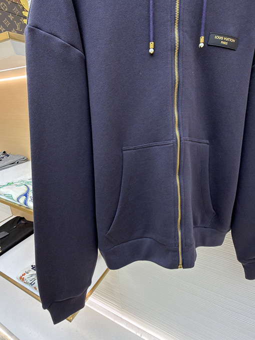 ルイヴィトン Louis Vuitton Paris ゴールドスタンプレザータグジップアップパーカー