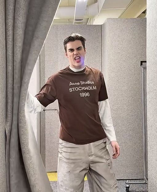 アクネストゥディオズ Acne Studios レタープリント ダメージ半袖Tシャツ