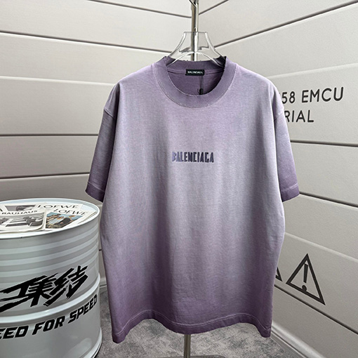 バレンシアガスーパーコピー Balenciaga 洗いざらしのクルーネック半袖Tシャツ