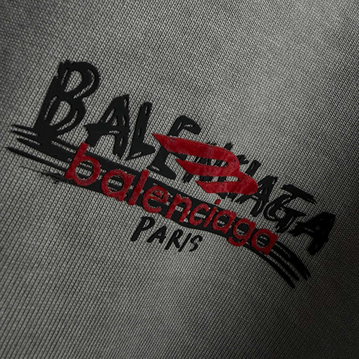 バレンシアガ Balenciaga フロックシリコンプリントウォッシュダメージクルーネック半袖Tシャツ
