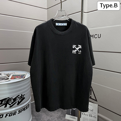 オフホワイトコピー off white ファッショナブルなダメージ320gクルーネック半袖Tシャツ