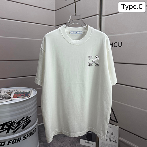 オフホワイトコピー off white ファッショナブルなダメージ320gクルーネック半袖Tシャツ