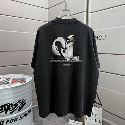 オフホワイトコピー off white ファッショナブルなダメージ320gクルーネック半袖Tシャツ