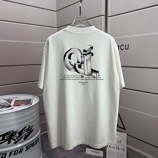 オフホワイトコピー off white ファッショナブルなダメージ320gクルーネック半袖Tシャツ
