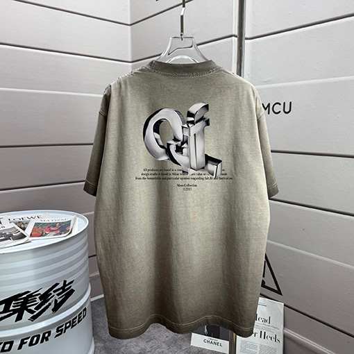 オフホワイトコピー off white ファッショナブルなダメージ320gクルーネック半袖Tシャツ