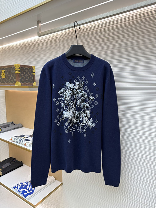 ルイヴィトンコピー 限定の馬年インレイ文字ジャカードニットセーター