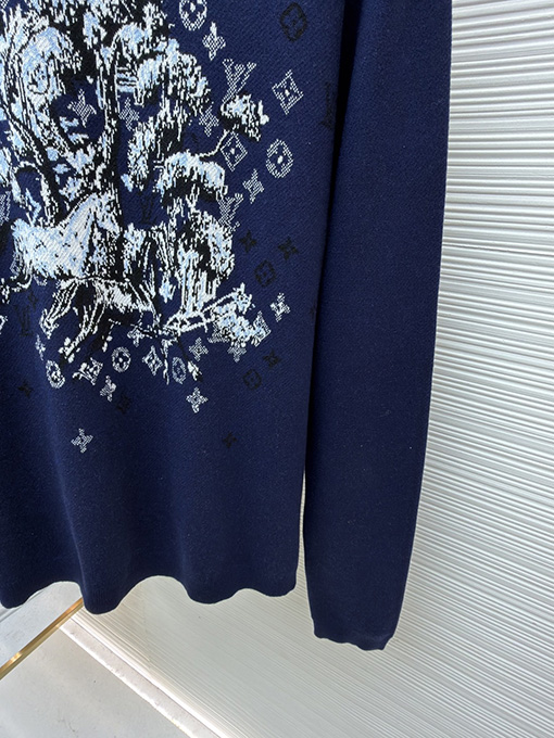 ルイヴィトンコピー 限定の馬年インレイ文字ジャカードニットセーター