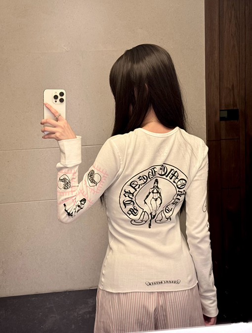 クロムハーツ DEADLY DOLL ワッフル長袖シャツ