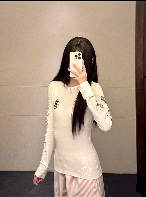 クロムハーツ DEADLY DOLL ワッフル長袖シャツ