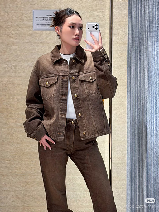 ルイヴィトンスーパーコピー ポケット文字刺繍トラッカーデニムジャケット