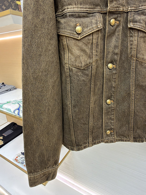 ルイヴィトンスーパーコピー ポケット文字刺繍トラッカーデニムジャケット