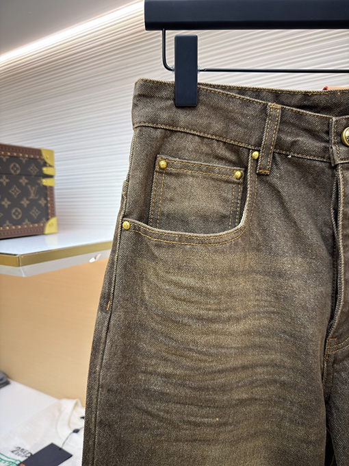 ルイヴィトン ポケット文字刺繍トラックジーンズ