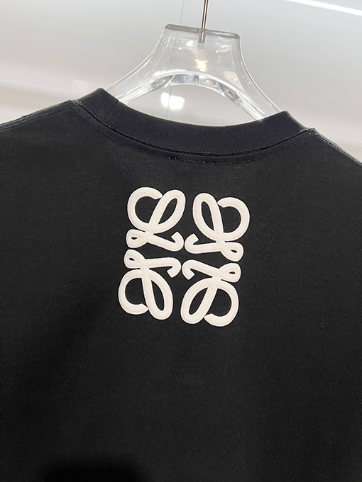 ロエベ LOEWE クラシックなフロックプリントロゴエンボスクルーネック半袖Tシャツ