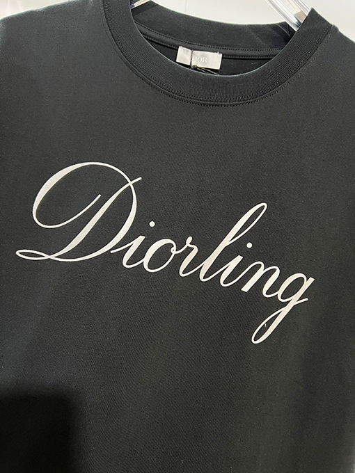 ディオール 裏面に3Mロゴの熱転プリントクラシックなエンボスのクルーネック半袖Tシャツ