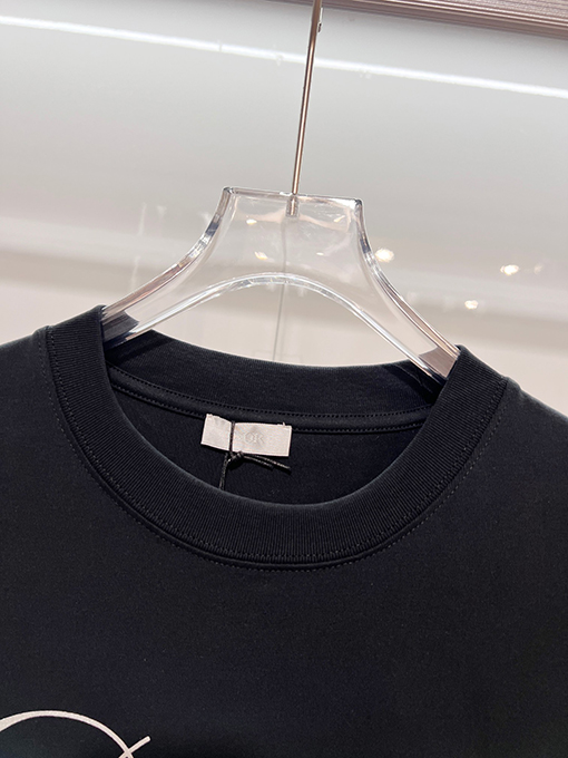 ディオール 裏面に3Mロゴの熱転プリントクラシックなエンボスのクルーネック半袖Tシャツ