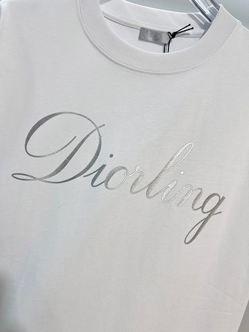 ディオール 裏面に3Mロゴの熱転プリントクラシックなエンボスのクルーネック半袖Tシャツ