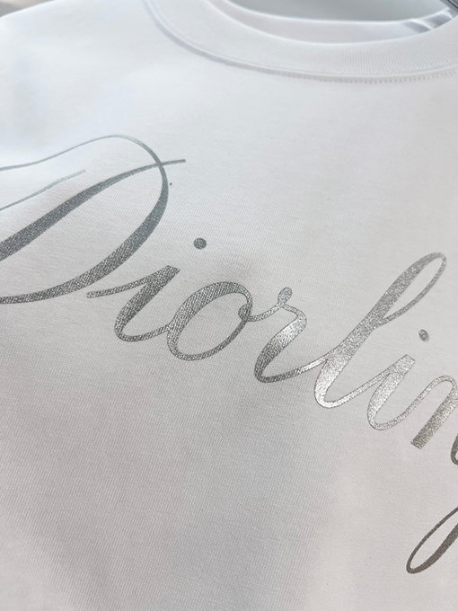 ディオール 裏面に3Mロゴの熱転プリントクラシックなエンボスのクルーネック半袖Tシャツ