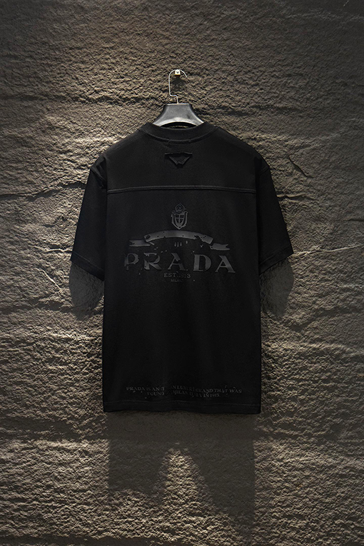 プラダ スプライスメタルシリコン半袖Tシャツ