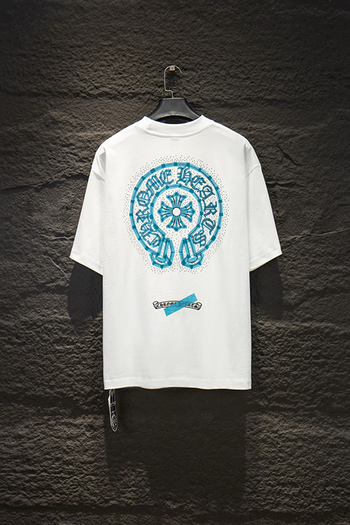 クロムハーツスーパーコピー 新作プリントラインストーン半袖Tシャツ