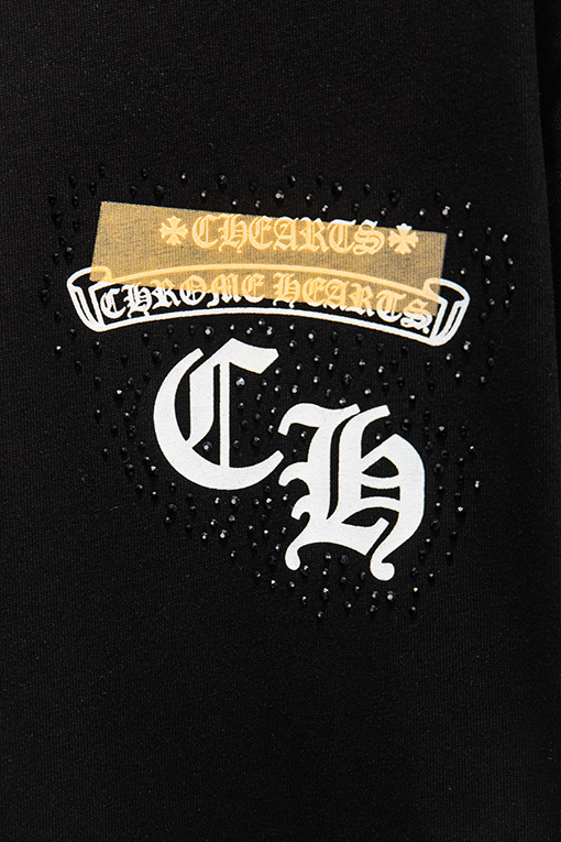 クロムハーツスーパーコピー 新作プリントラインストーン半袖Tシャツ