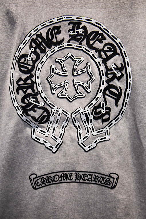 クロムハーツ 耐久性のある裏地カラーコーティングフロックシリコン半袖Tシャツ