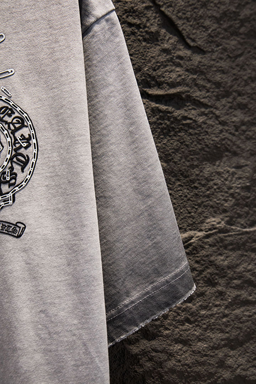 クロムハーツ 耐久性のある裏地カラーコーティングフロックシリコン半袖Tシャツ